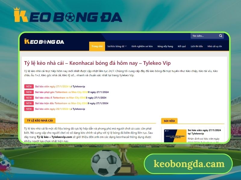 Xem kết quả bóng đá chuẩn xác tại trang Kèo Bóng Đá